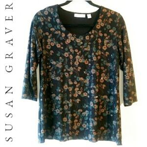 SUSAN GRAVER BLOUSE - BLACK